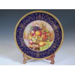 A Royal Worcester 250th Anniversary Plate decorated with fruit, signed D. Fuller, 40.5cm, limited