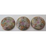 A Set of Three Japanese Satsuma Millefiori Buttons, one damaged