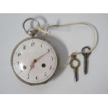 A Nineteenth Century Silver Cased Repeating Pocket Watch with enamelled dial, needs attention