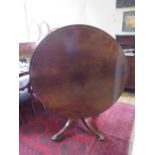EARLY NINETEENTH CENTURY ROSEWOOD AND BRASS INLAID TILT TOP TABLE