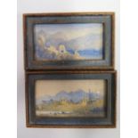 D. MOCCATTA R.A., PAIR OF AUSTRIAN TYROL SCENES, 8 X 4.5cm, FRAMED & GLAZED