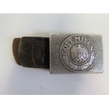 ORIGINAL GOTT MIT UNS ALUMINIUM BELT BUCKLE MARKED F.K.O.