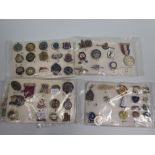 COLLECTION OF ENAMEL BADGES AND BAG OF ODDMENTS