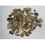 BAG OF MILITARY CAP BADGES ETC