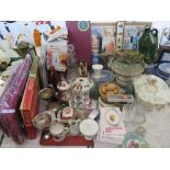 LIMOGES TUREEN, CARNIVAL GLASS, WEDGWOOD, WORCESTER, REPRODUCTION POSTCARDS, PLATED WARE, GAMES ETC