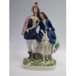 STAFFORDSHIRE FLATBACK FIGURINE OF COUPLE