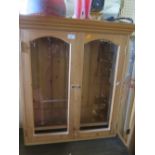 PINE GLAZED WALL CABINET