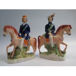 TWO STAFFORDSHIRE FLATBACK FIGURINES _ SIR COLIN CAMPBELL AND G. HAVELOCK