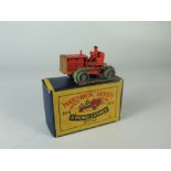 Matchbox MB 8a Caterpillar Tractor in orange, boxed _ near mint, box a little grubby