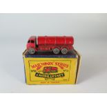 Matchbox MB 11 11a E.R.F. Road Tanker 'Esso' decal, red, boxed _ Playworn, box poor