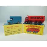 Matchbox MB17 17a Bedford Removals Van MW _ Repaint AND 17d Foden Tipper BPW, boxed _ Mint, box