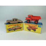 Matchbox MB 28 28c Jaguar Mk.10, boxed _ Mint, box near mint AND 28d Mack Dump Truck with red