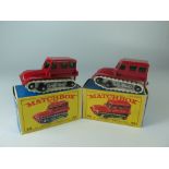 Two Matchbox MB 35 35b Snow-Trac one with cast 'Snow-Trac' the other without, both boxed _ Both