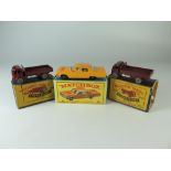 Matchbox MB 20 TWO 20a E.R.F Stake Truck MW, boxed_ both near mint, both boxes poor AND 20c