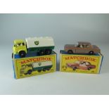 Matchbox MB25 25c Bedford Petrol Tanker BPW, boxed_near mint, box near mint AND 25d Ford Cortina