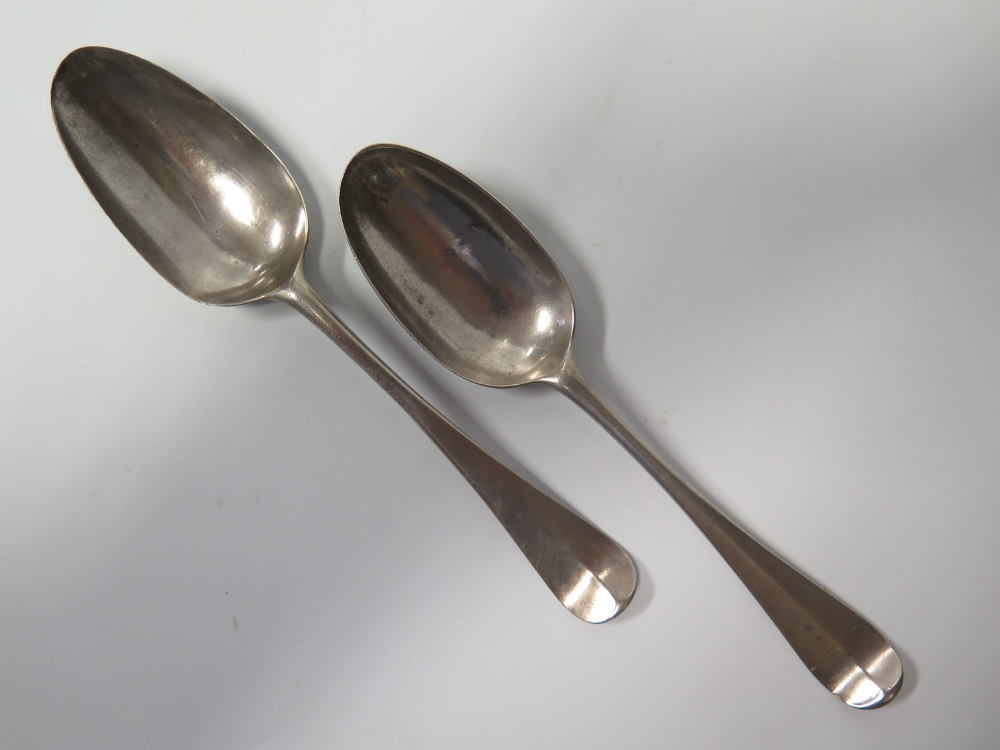 Two Early London Silver Serving Spoons, 120g