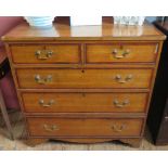 A Nineteenth Century Oak and Crossbanded Chest of Drawers