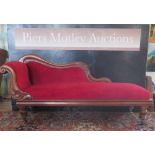 A Victorian Mahogany Chaise Longue A/F