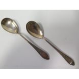 A Pair of Danish Silver Spoons with CFH monogram, 25g