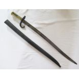Nineteenth Century European Sword with brass handle and scabbard, 74cm overall length, a WWI 1913