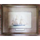 Marcus Lowther, Dec. 1896, 'H.M. Gun Vessel Dart, watercolour, framed and glazed 30 x 21 cm