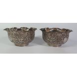 A Pair of Indian / Scottish Silver Bowls with marks for Glasgow 1899, Edward & Sons Glasgow, 12.5cm,