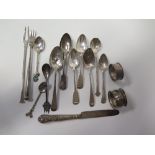 A Selection of Georgian and later silver flatware, 240g