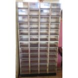 A Three Part Fenton 48 Drawer Haberdashery Display, 192 x 99 x 34 cm