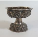 A Chinese Silver and Gilt Lined Cup decorated with Greek key and foliate work, 6cm high, 92g