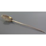 A Georgian Silver Mote Spoon, marked with rubbed lion passant and maker's mark