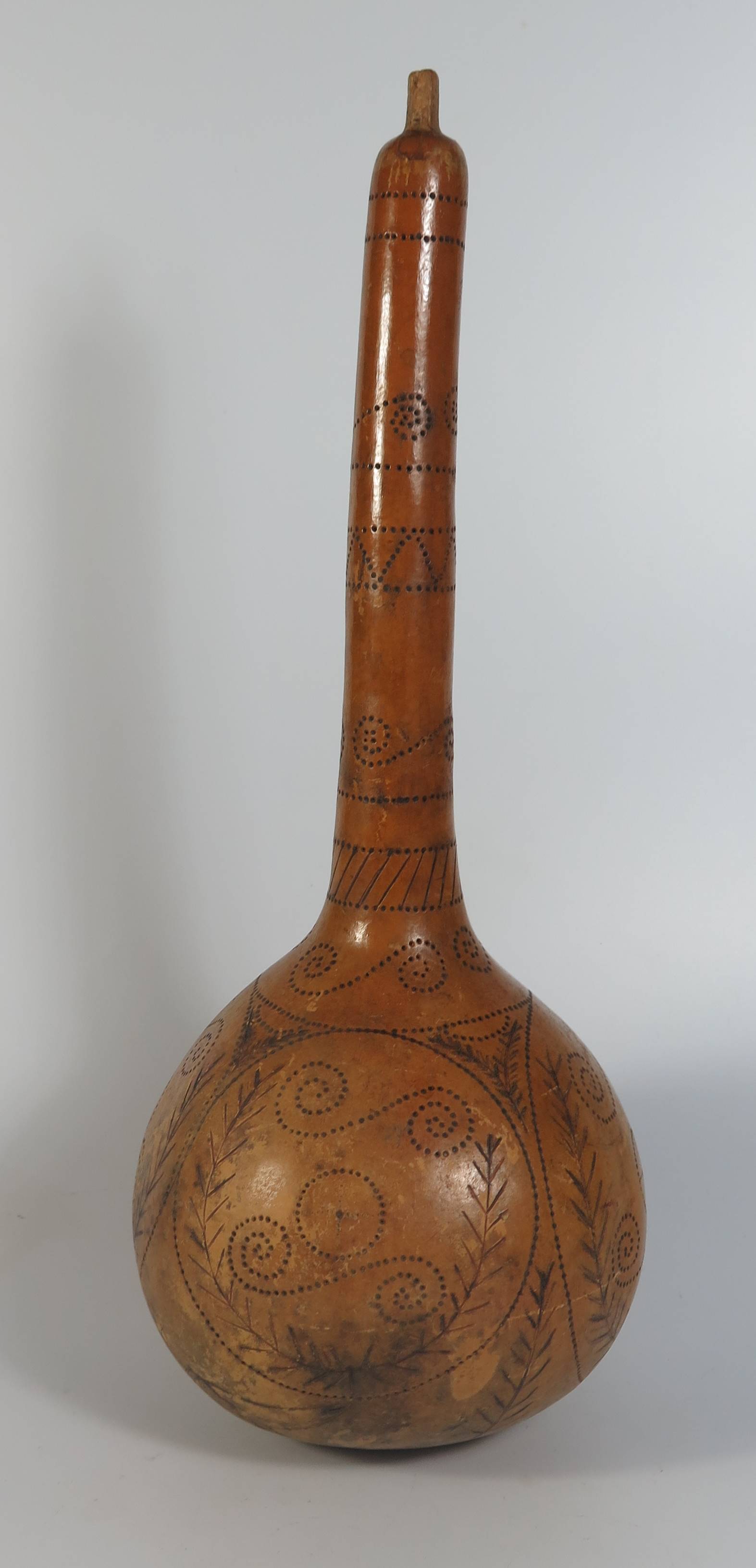 A Calabash with naive incised decoration