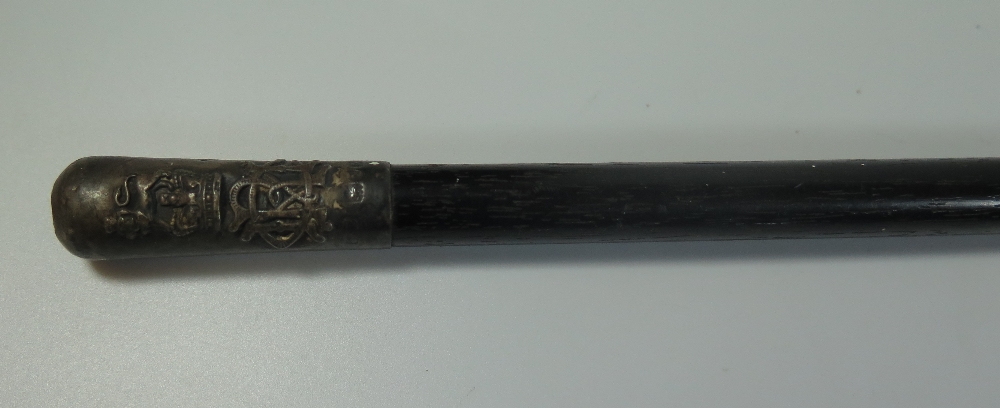 Edward VII Silver Mounted Military Swagger Stick - Image 2 of 2