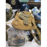 Military Belts including one with Metropolitan Whistle, Sergeant's Mess Bowl, cloth badges etc