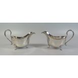A Pair of George V Silver Sauce Boats, Sheffield 1928, Walker & Hall, 302g