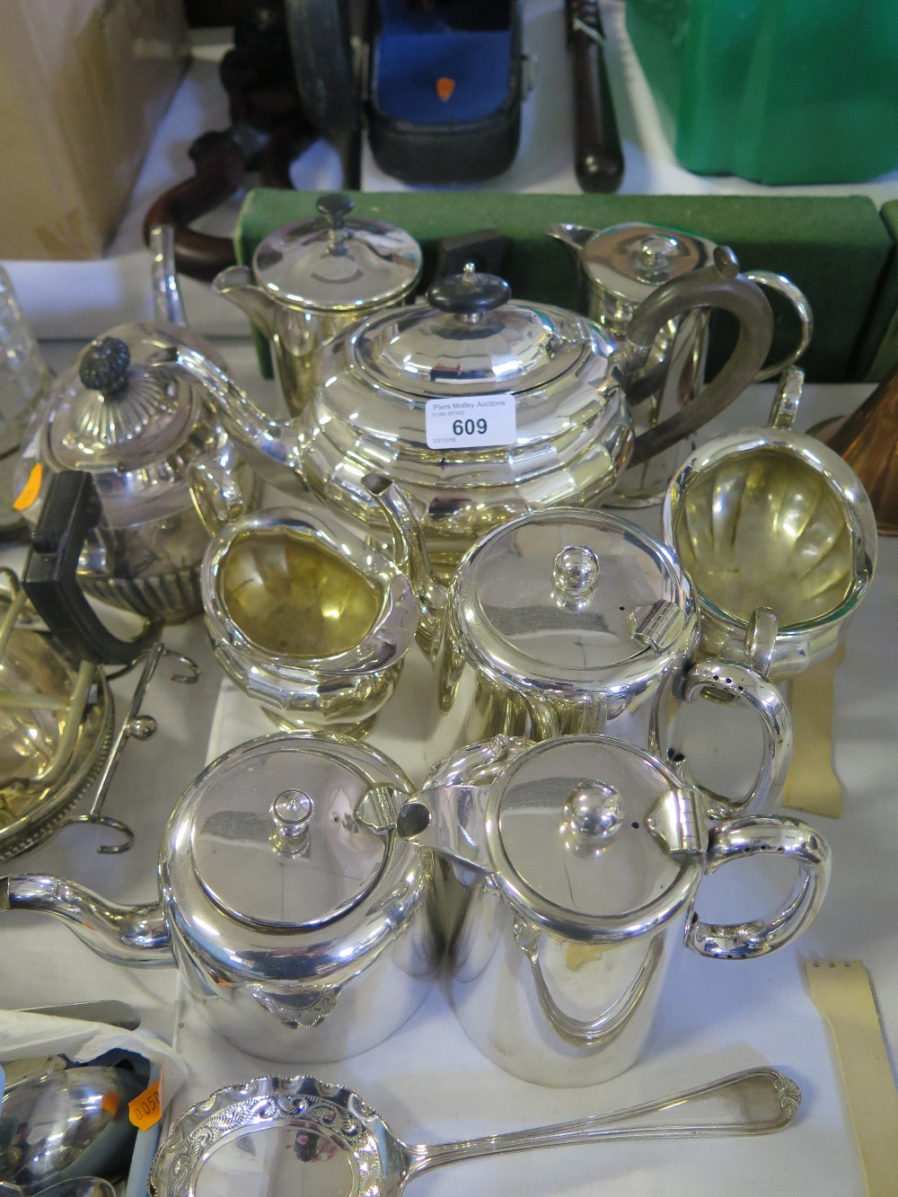 A Selection of Electroplated Silver including three part tea set