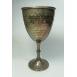 An Indian Silver Presentation Cup by Cooke & Kelvey Calcutta, 297g