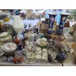 Large selection of ceramics and glass including modern Chinese, Japanese egg shell, pair of carved