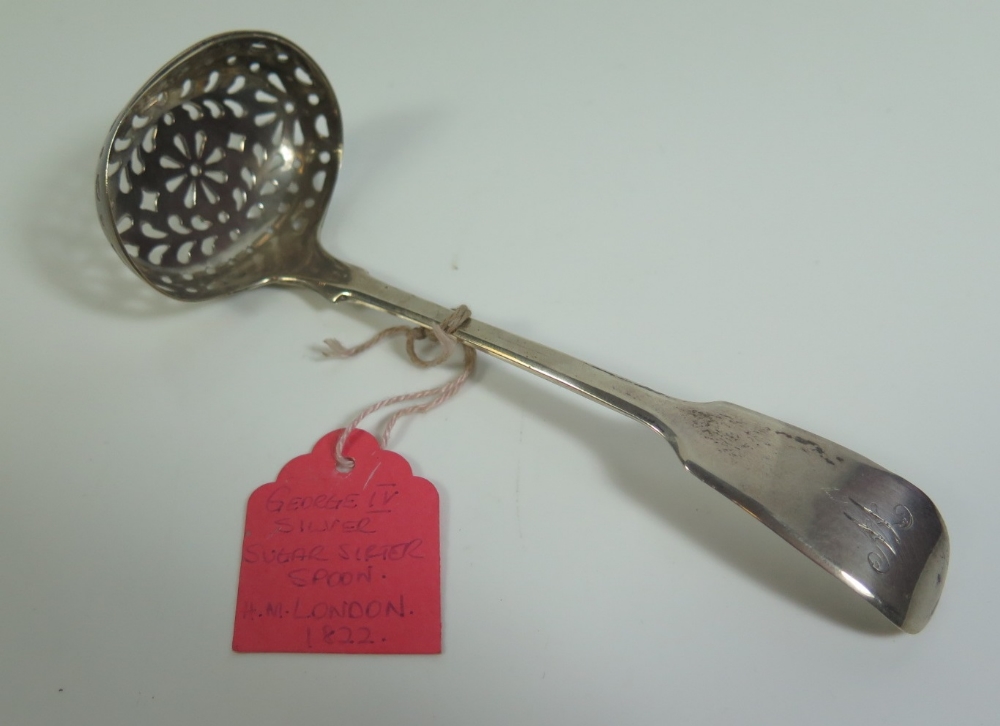 A George IV Silver Sugar Sifting Spoon, London 1822, I.H, 38g