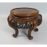 A Large Chinese Carved Hardwood Stand