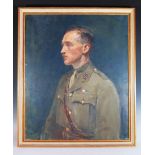 Arthur Ambrose McEvoy, ARA (1878-1927)1918, Portrait of WWI Army Officer, gilt framed oil on canvas,