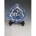 A Caughley Blue and White Leaf Dish, 17cm c. 1795 and Caughley Blue and White Pickle Dish. Both sold