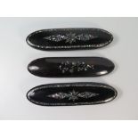 Three Victorian Papier Mache Spectacle Cases