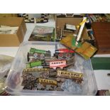 A Box of Hornby Tin Plate Clockwork Model Railway including three tank engines