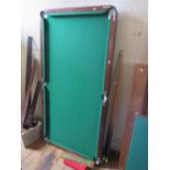 Small snooker table top with accessories