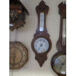Victorian Oak Cased Banjo Barometer