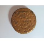 A Rare Huntley & Palmers Cold Painted Vesta in the form of a biscuit