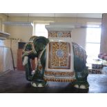 Ceramic Elephant Garden Seat