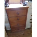 Waxed Pine Chest of Four Drawers