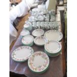A Large Johnsons Bros. English Rose Dinner and Tea Service