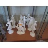 A Collection of Nine Royal Worcester Figurines (one Dmaged)